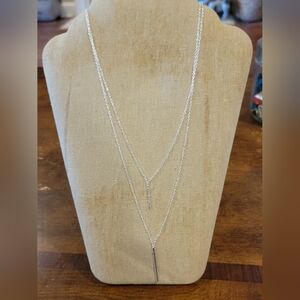 Elegant Silver Layered Necklace